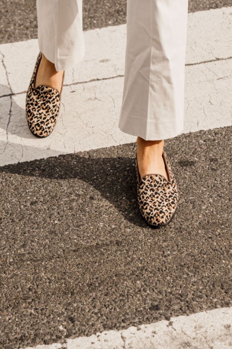 Smoking Slippers By Paige | Needlepoint Loafer Mini Leopard