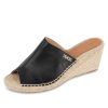 Espadrilles Patricia Green | Shen Peep-Toe Espadrille Black Leather