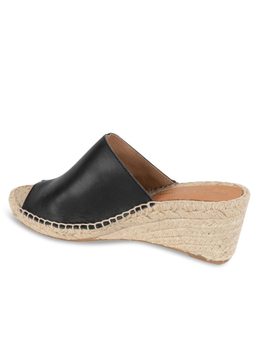 Espadrilles Patricia Green | Shen Peep-Toe Espadrille Black Leather