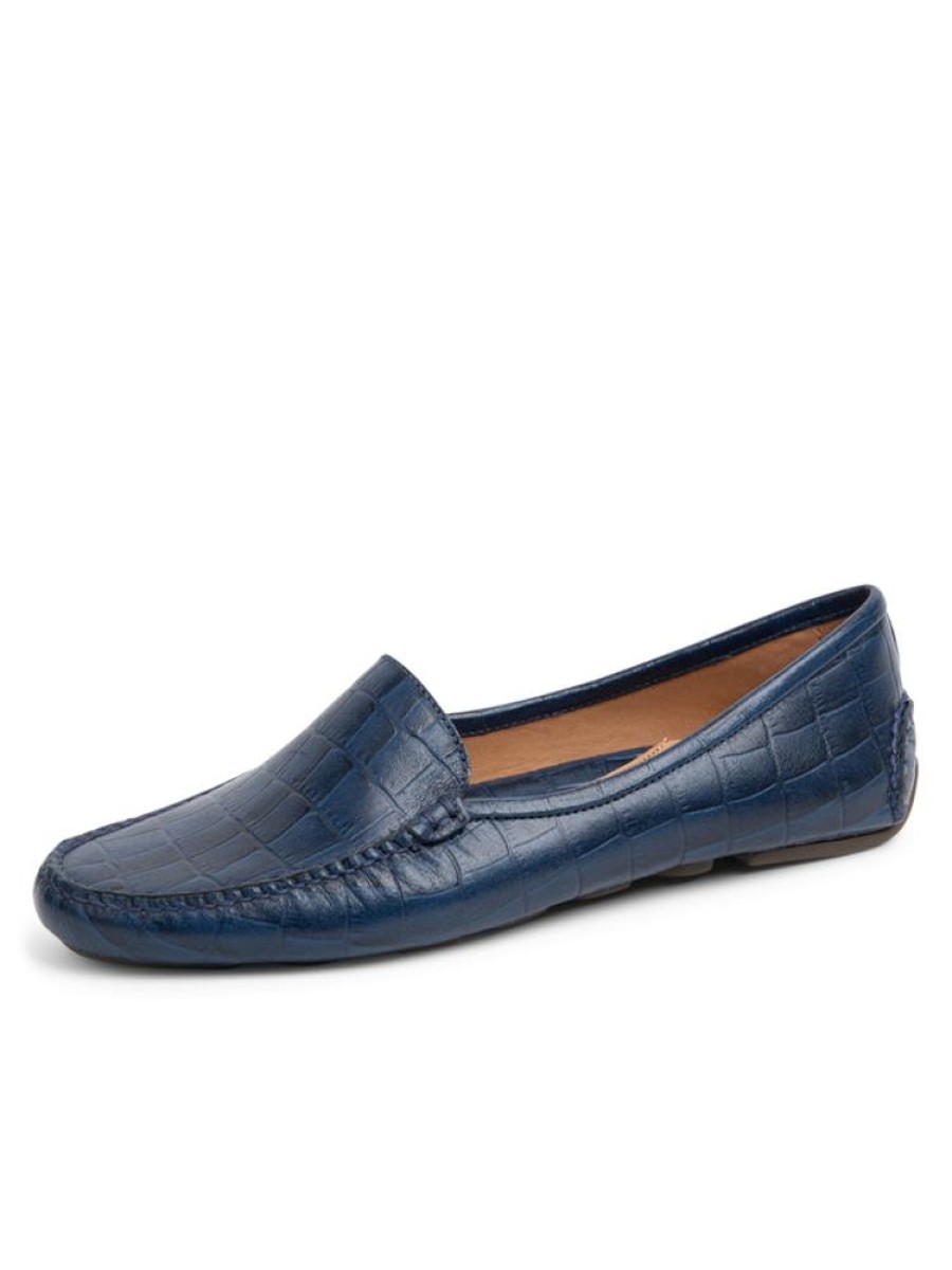 Sport Patricia Green | Jillian Driving Moccasin In Crocodile Navy Crocodile