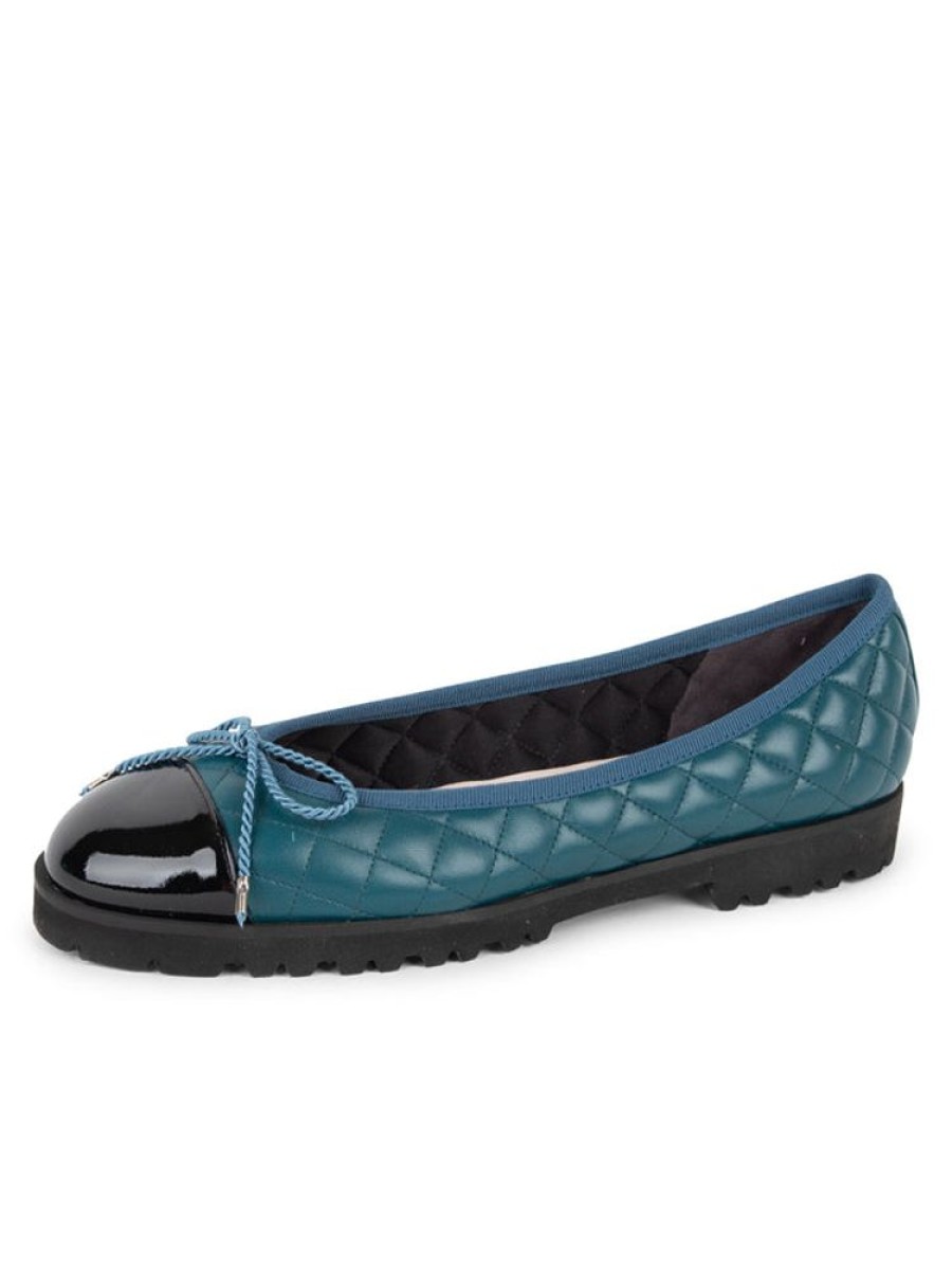 The Lug Sole Paul Mayer | Best Lug Sole Ballet Black Patent/Teal Leather