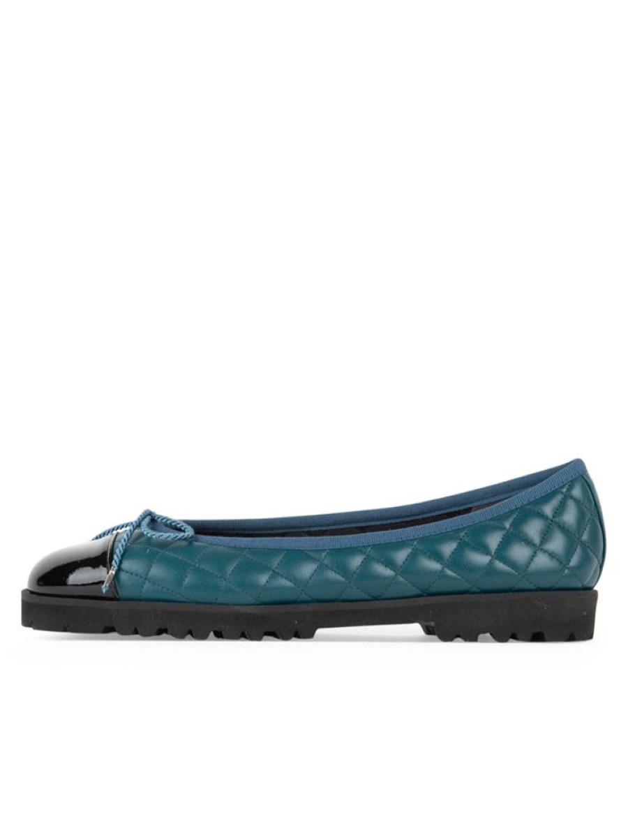 The Lug Sole Paul Mayer | Best Lug Sole Ballet Black Patent/Teal Leather