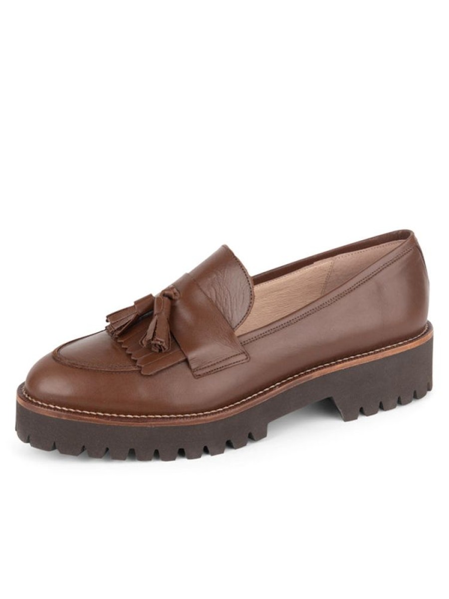 Loafers & Oxfords Patricia Green | Beckham Tassel Lug Loafer Chocolate