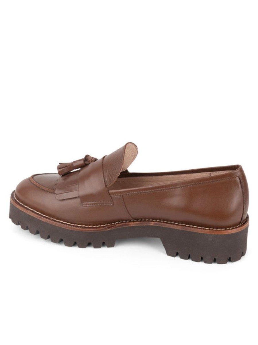 Loafers & Oxfords Patricia Green | Beckham Tassel Lug Loafer Chocolate