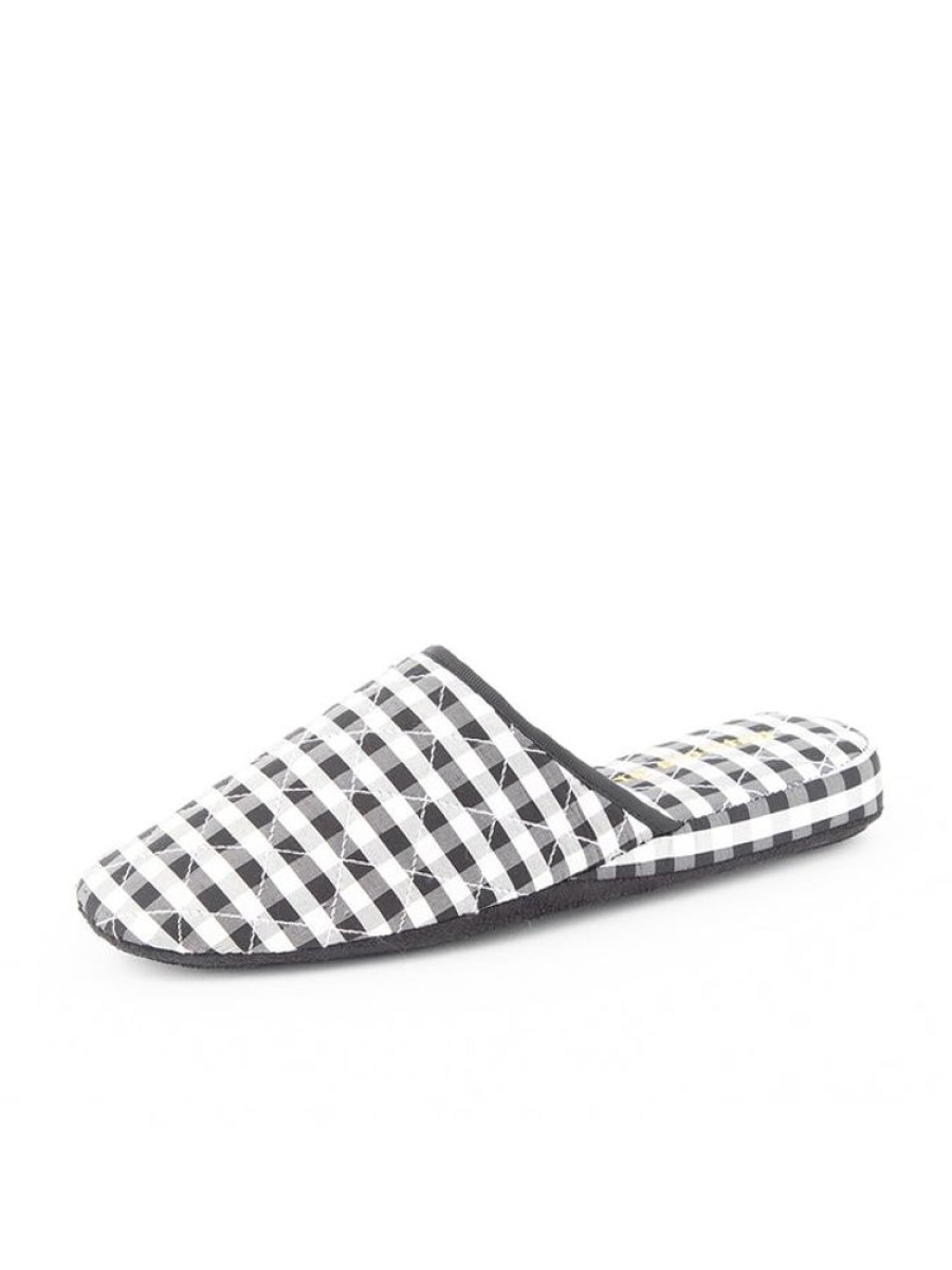 Slippers Patricia Green | Sari Silk Check Slipper Black