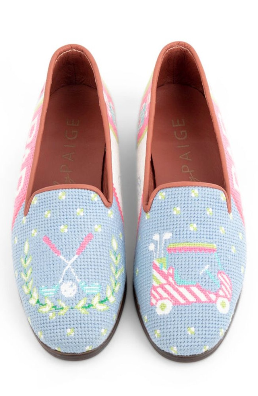 Smoking Slippers By Paige | Needlepoint Loafer In Golf Multi