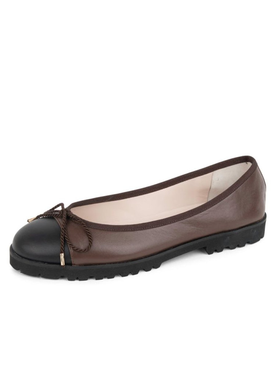 Flats Paul Mayer | Bravo Lug Sole Ballet Chocolate Brown/Black