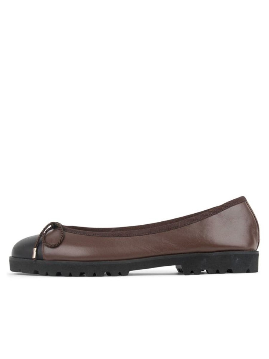 Flats Paul Mayer | Bravo Lug Sole Ballet Chocolate Brown/Black