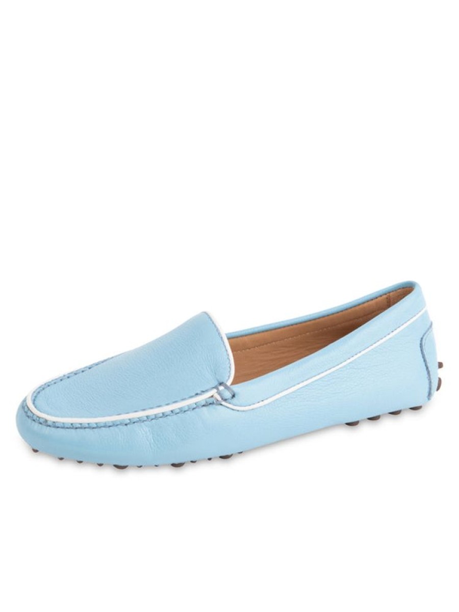 Driving Moccasins Patricia Green | Jill Piped Driving Moccasin Sky Blue