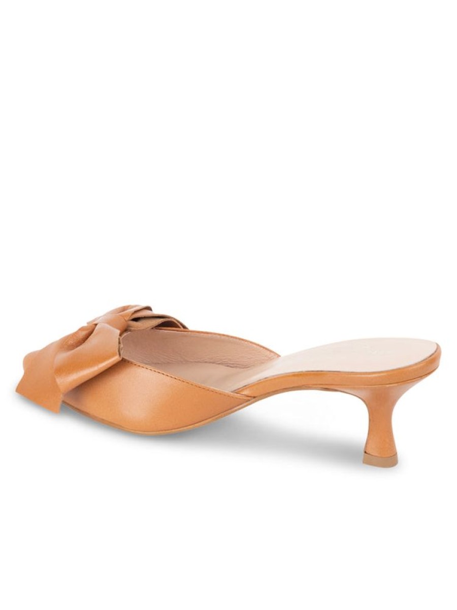 Clogs & Mules Patricia Green | Malibu Kitten Heel Mule Cognac