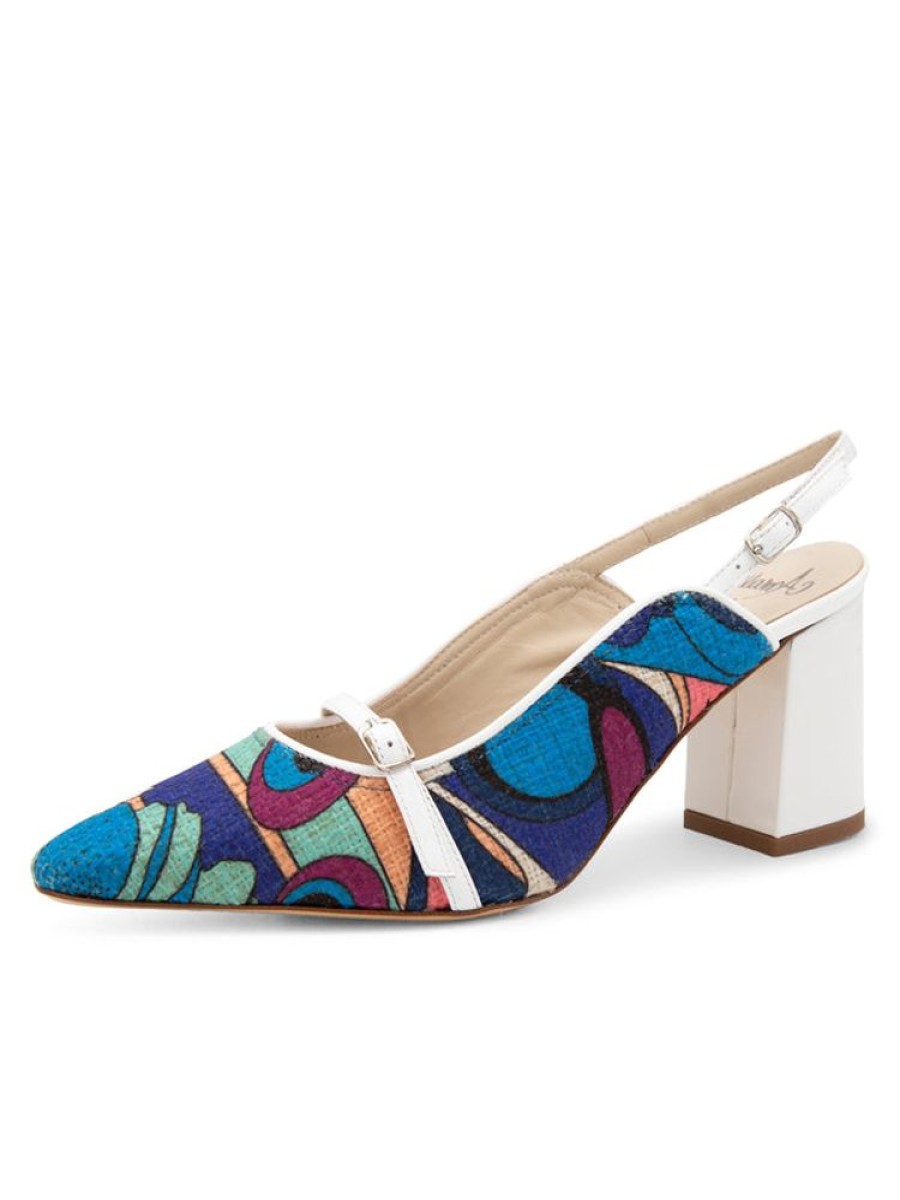 Pumps Amalfi by Rangoni | Ibisco Blu Magnolia Fab/White Vernice