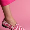 Smoking Slippers By Paige | Needlepoint Loafer In Leopard Pink/Tan