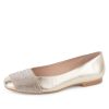 Flats Patricia Green | Milan Crystal Embellished Flat Gold Leather