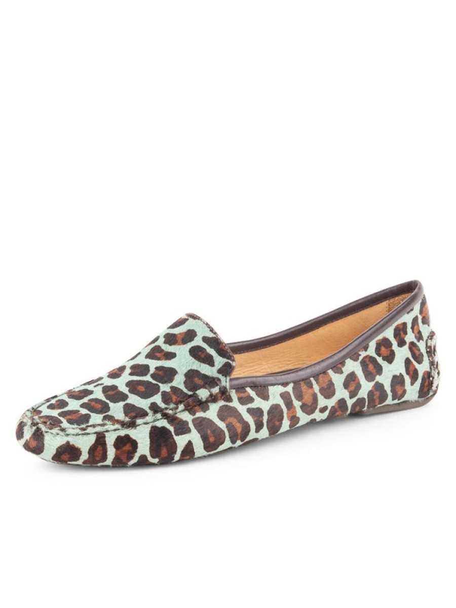 Driving Moccasins Patricia Green | Jillian Driving Moccasin In Haircalf Teal Blue Leopard