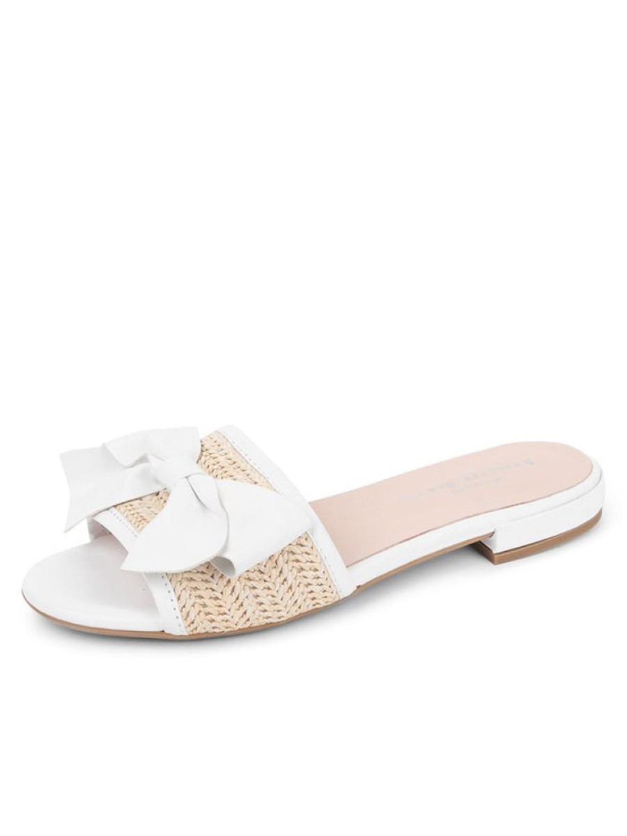 Sandals Patricia Green | St. Tropez Raffia Slide Sandal White