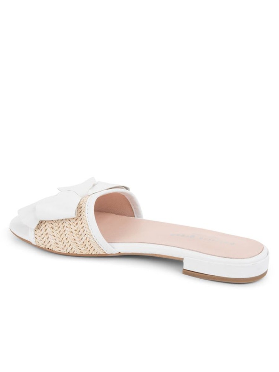 Sandals Patricia Green | St. Tropez Raffia Slide Sandal White