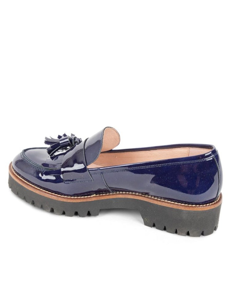 The Lug Sole Patricia Green | Beckham Tassel Lug Loafer Navy Patent