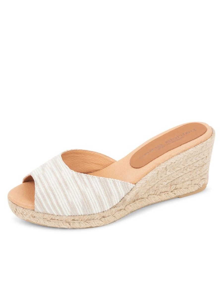 Espadrilles Patricia Green | Verona Slip On Espadrille Metallic Pearl