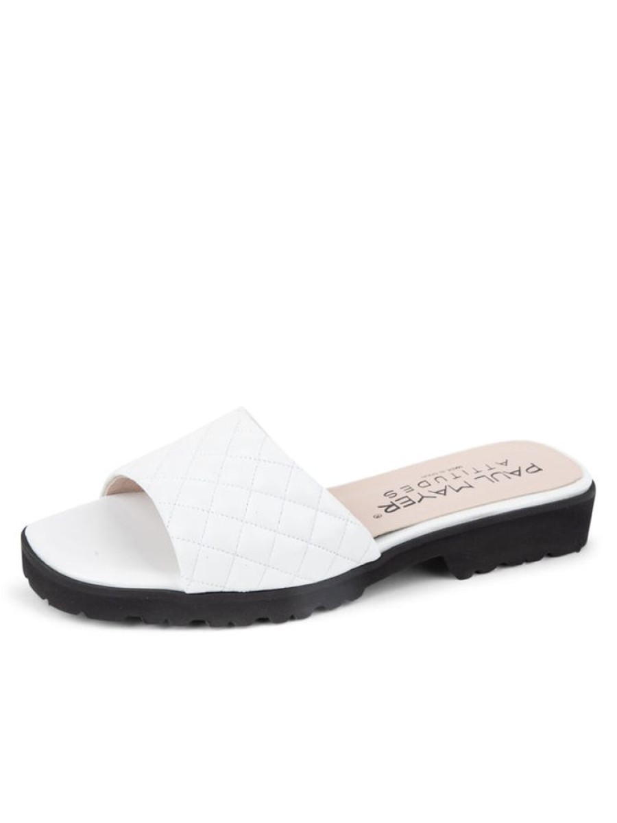 Sport Paul Mayer | Park Quilted Lug Sole Sandal White