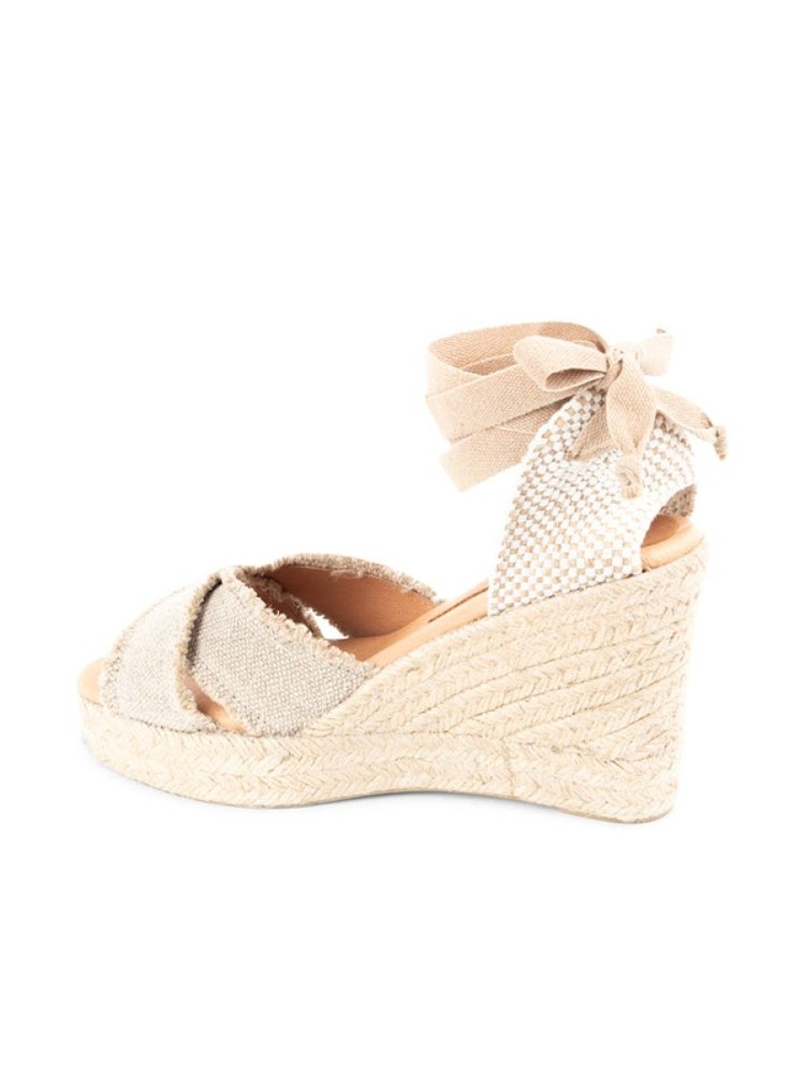 Wedges Patricia Green | Freya Criss-Cross Ankle Wrap Espadrille Natural