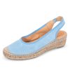 Wedges Patricia Green | Valencia Closed Toe Slingback Espadrille French Blue