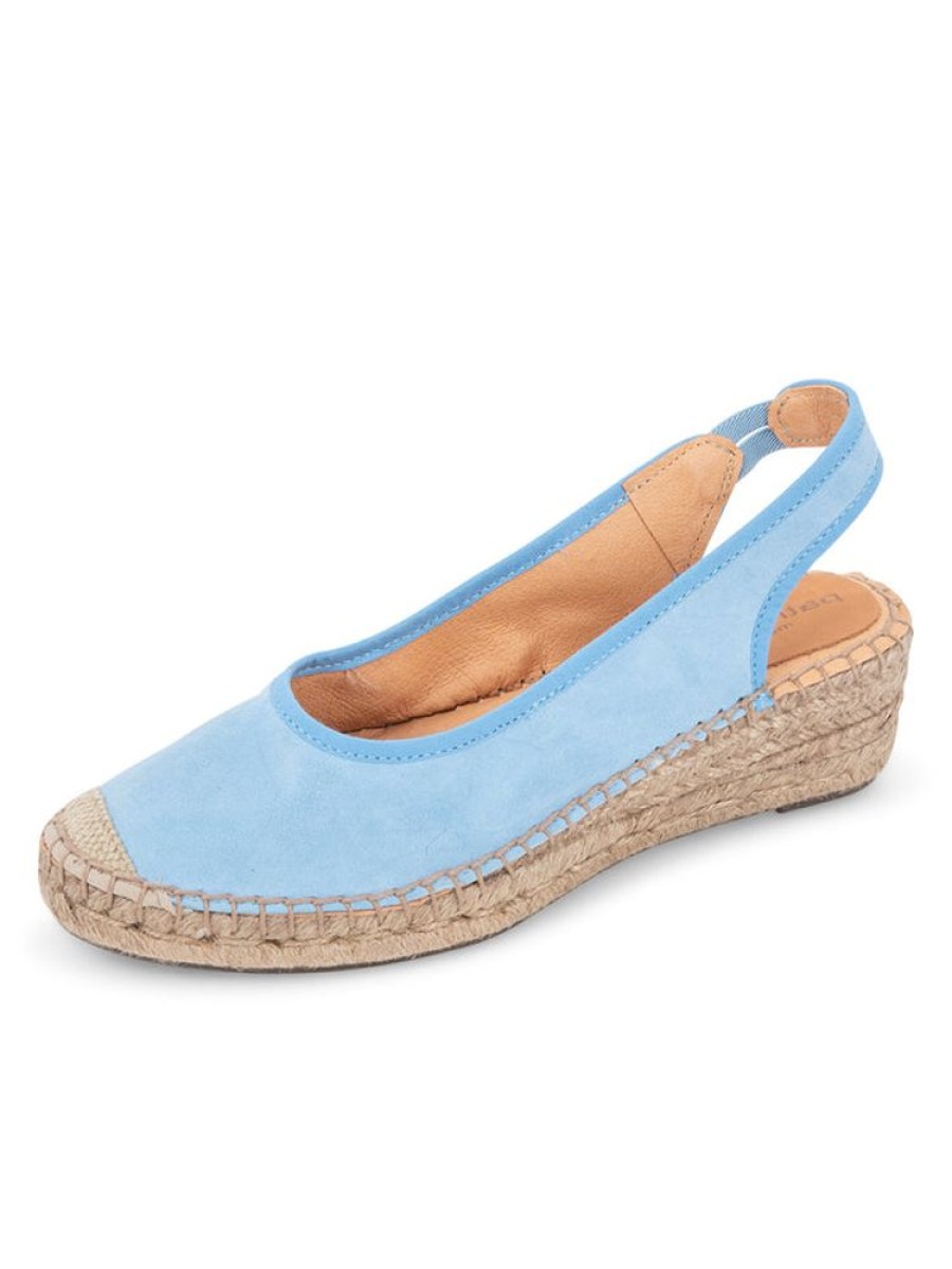 Wedges Patricia Green | Valencia Closed Toe Slingback Espadrille French Blue