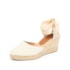 Espadrilles Patricia Green | Leon Closed Toe Lace Up Espadrille Cream