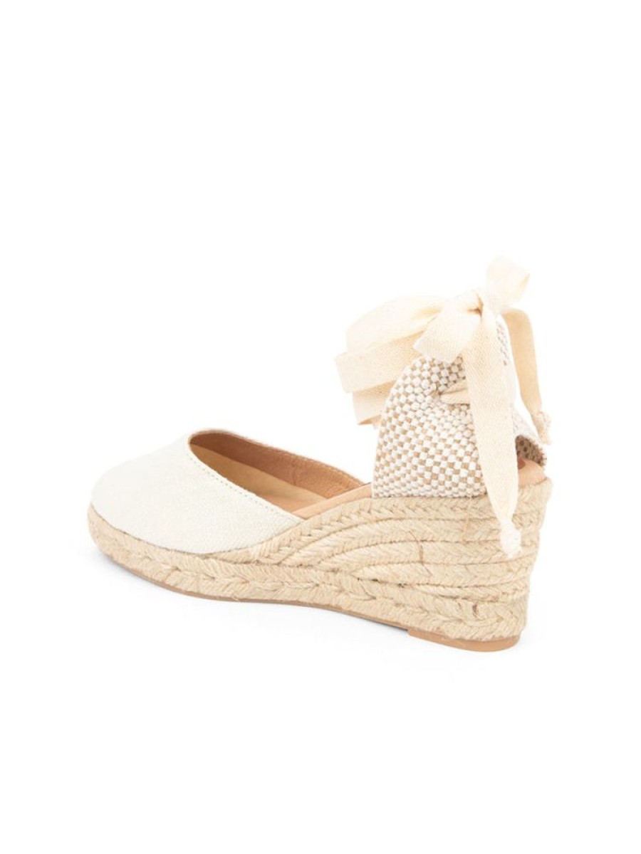 Espadrilles Patricia Green | Leon Closed Toe Lace Up Espadrille Cream