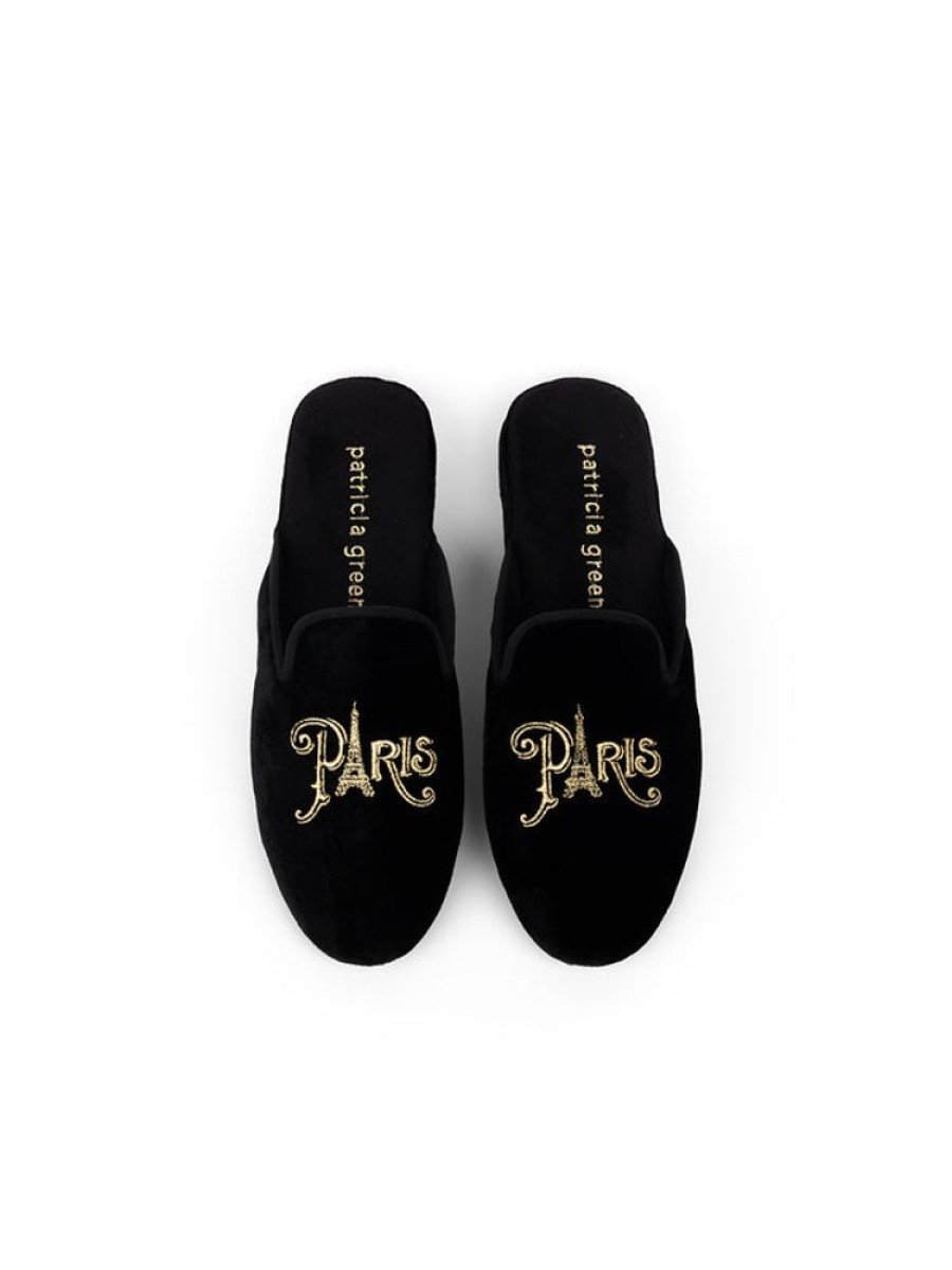 Slippers Patricia Green | Paris France Velvet Slipper Black