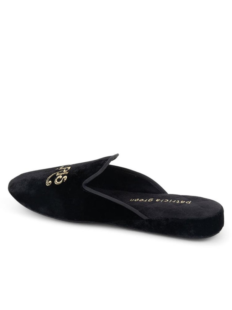 Slippers Patricia Green | Paris France Velvet Slipper Black