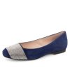 Evening Patricia Green | Milan Crystal Embellished Flat Navy Suede