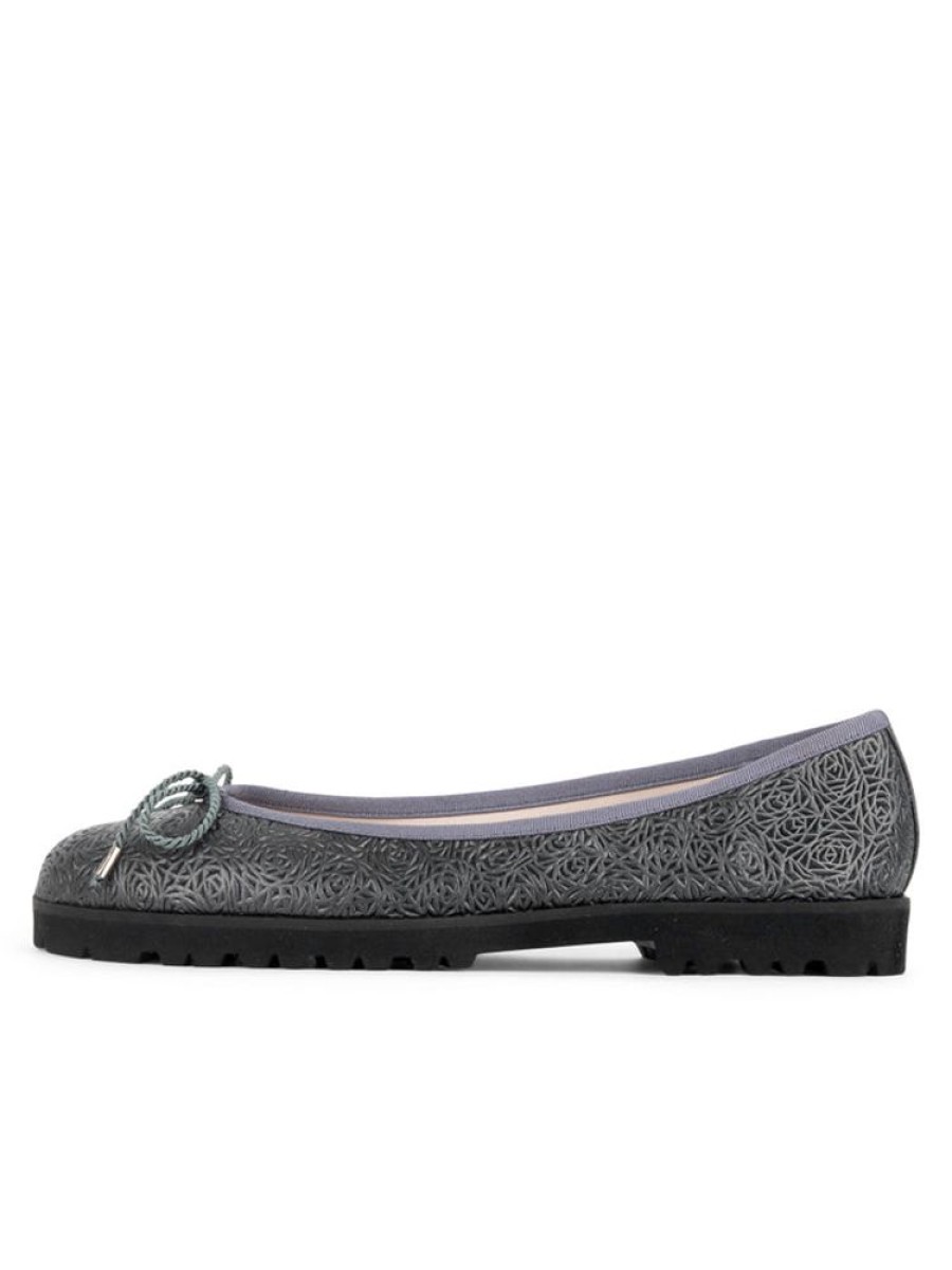 Loafers & Oxfords Paul Mayer | Bingo Lug Sole Ballet Pewter Laser Cut