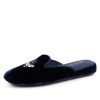 Slippers Patricia Green | Queen Bee Embroidered Velvet Slipper Navy Velvet