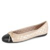 Casual Paul Mayer | Best Quilted Leather Ballet Flat Black/Gold Leather