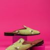 Clogs & Mules By Paige | Needlepoint Mule Bees On Lime