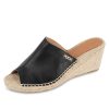 Wedges Patricia Green | Shen Peep-Toe Espadrille Black Leather