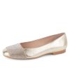 Evening Patricia Green | Milan Crystal Embellished Flat Gold Leather