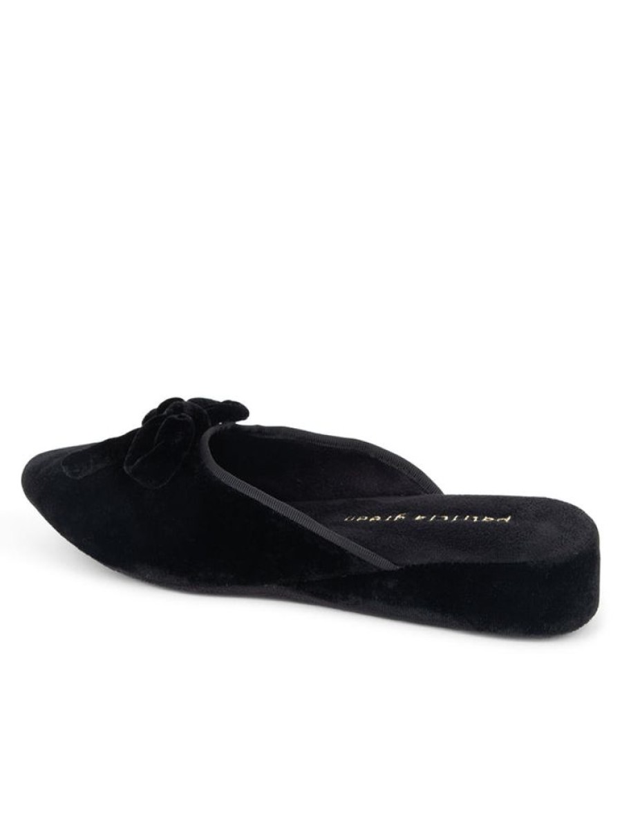 Slippers Patricia Green | Bardot Velvet Slip-On Slipper Black