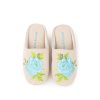 Slippers Patricia Green | Peony Embroidered Slipper Linen