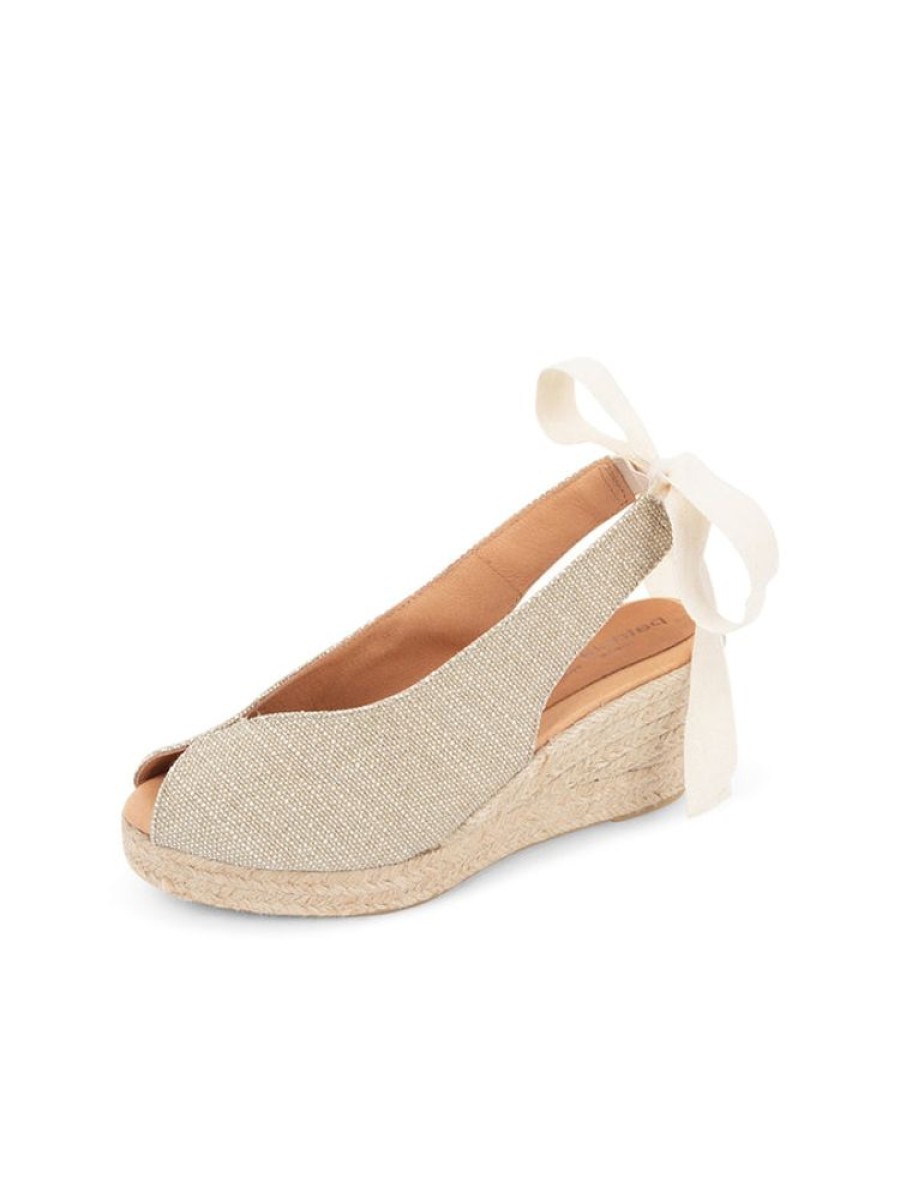 Wedges Patricia Green | Dolce Slingback Espadrille Natural Lurex