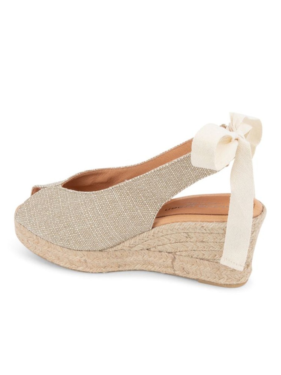 Wedges Patricia Green | Dolce Slingback Espadrille Natural Lurex