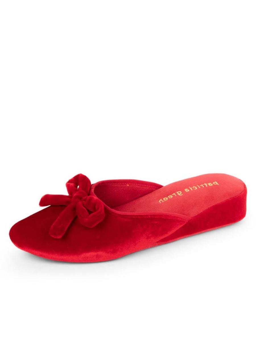 Slippers Patricia Green | Bardot Velvet Slip-On Slipper Red