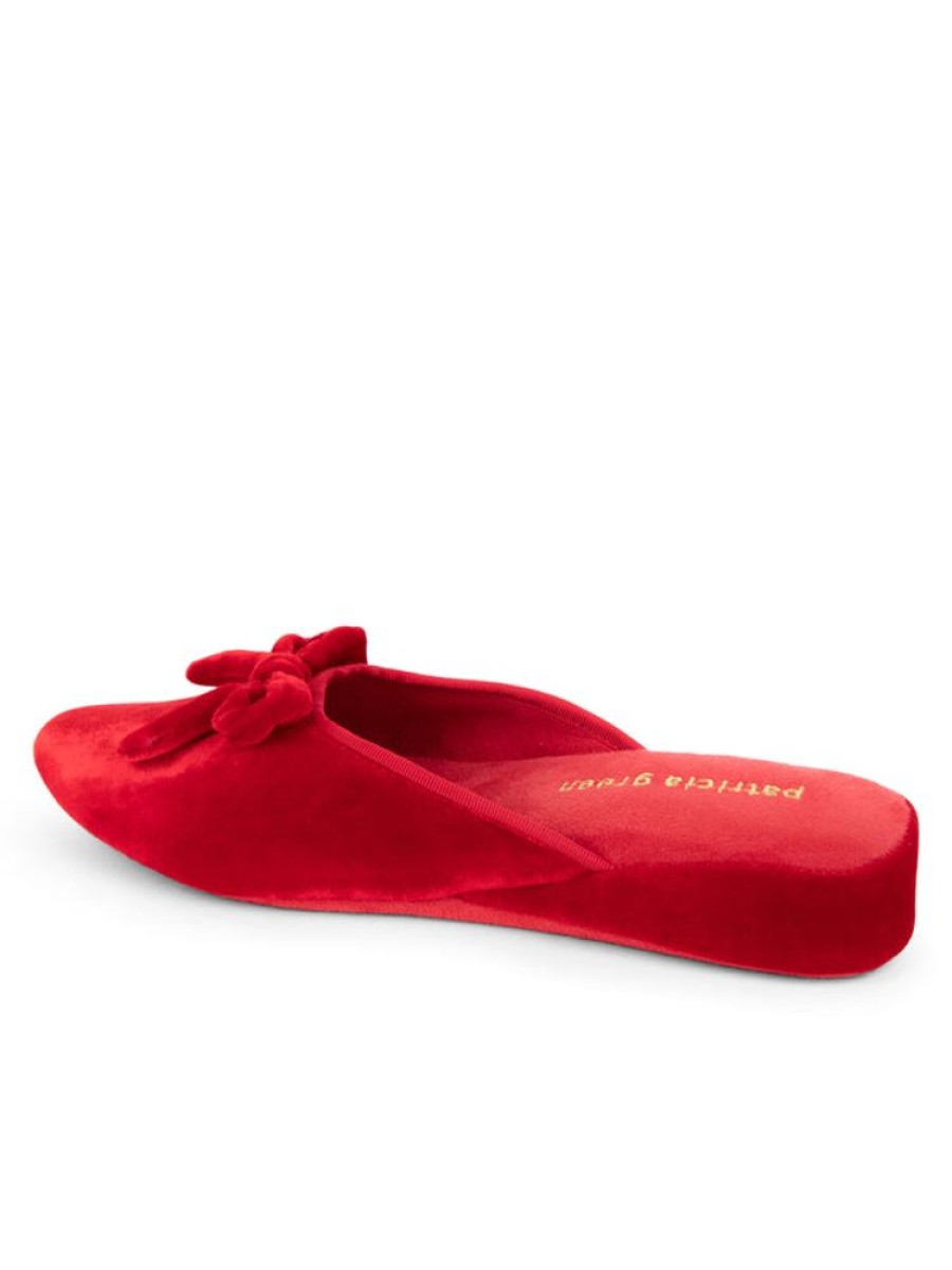 Slippers Patricia Green | Bardot Velvet Slip-On Slipper Red