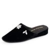 Slippers Patricia Green | Lucille Crystal Embellished Velvet Slipper Black