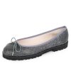 Flats Paul Mayer | Bingo Lug Sole Ballet Pewter Laser Cut