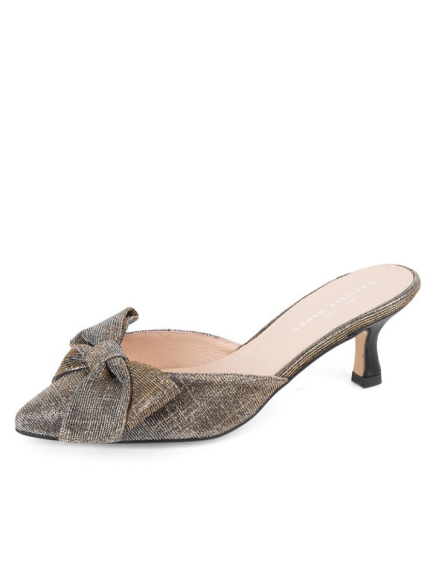 Evening Patricia Green | Malibu Kitten Heel Mule Metallic Shimmer