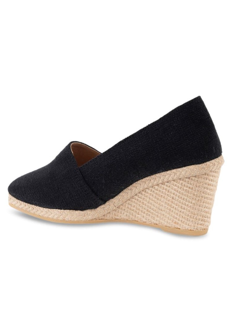 Wedges Patricia Green | Mallorca Square Closed Toe Espadrille Black