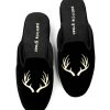 Slippers Patricia Green | Antler Embroidered Slipper Black