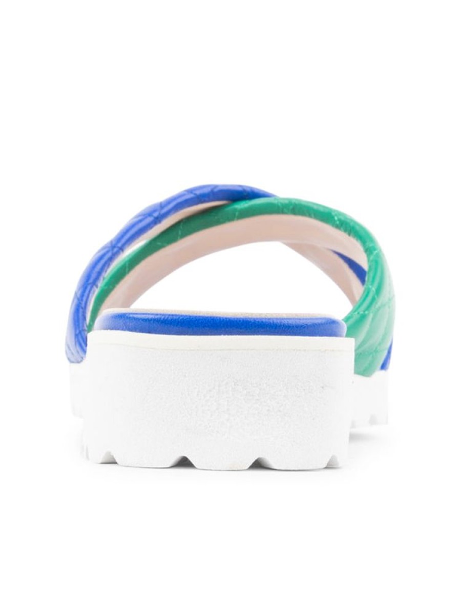 Sandals Paul Mayer | Pop Criss-Cross Lug Sole Sandal Cobalt/Green