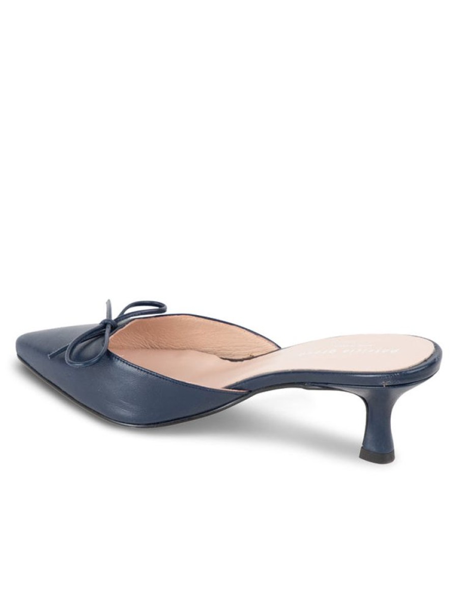 Clogs & Mules Patricia Green | Montauk Kitten Heel Mule Navy